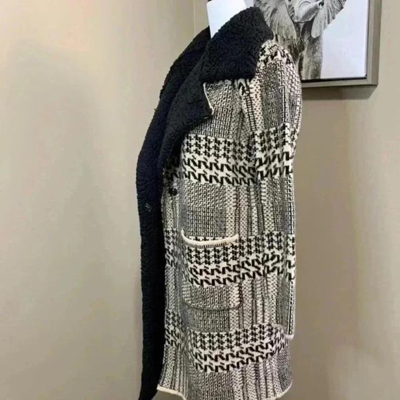 Nado Apparel Thick Warm Sweater Coat w 2 Large Pockets Snap Closure Fuzzy Collar - Picture 4 of 10